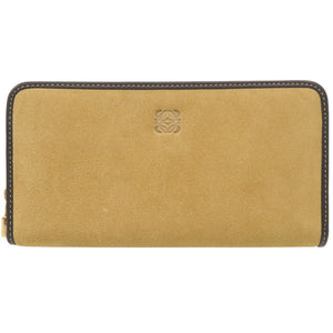 未使用 ロエベ アナグラム スウェード ベージュ 長財布 0649【中古】LOEWE
