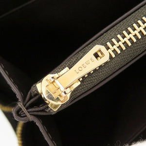 未使用 ロエベ アナグラム スウェード ベージュ 長財布 0649【中古】LOEWE