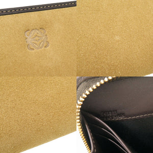 未使用 ロエベ アナグラム スウェード ベージュ 長財布 0649【中古】LOEWE