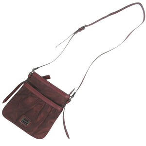 美品 バーバリー
 チェック柄 ショルダーバッグ
 ナイロン/レザー ボルドー 0652
【中古】BURBERRY レディース