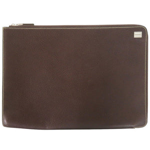 美品 バーバリー ノバチェック レザー ブラウン クラッチバッグ 茶 0653【中古】BURBERRY メンズ