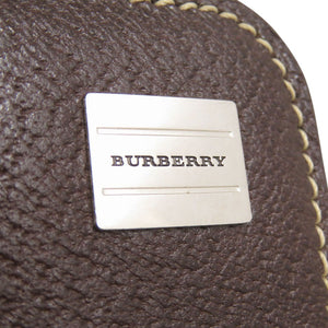 美品 バーバリー ノバチェック レザー ブラウン クラッチバッグ 茶 0653【中古】BURBERRY メンズ