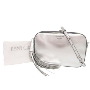 美品 ジミーチュウ ATHINI アティニ カメラバッグ レザー シルバー ショルダーバッグ 0661【中古】JIMMY CHOO