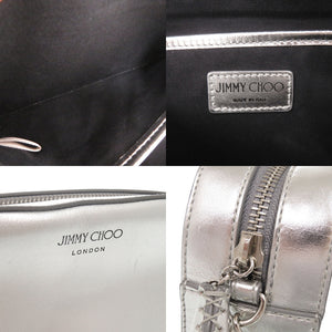 美品 ジミーチュウ ATHINI アティニ カメラバッグ レザー シルバー ショルダーバッグ 0661【中古】JIMMY CHOO