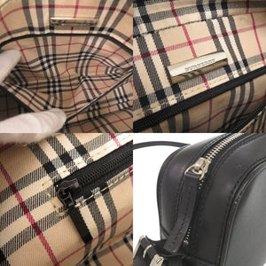 バーバリー ロゴ レザー ブラック ショルダーバッグ 黒 0663【中古】BURBERRY