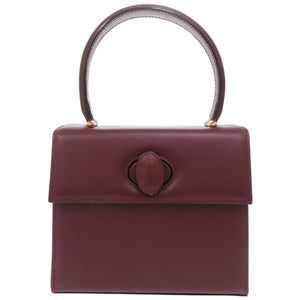美品 カルティエ マストライン ハンドバッグ レザー ボルドー 0665【中古】CARTIER