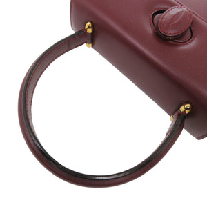 美品 カルティエ マストライン ハンドバッグ レザー ボルドー 0665【中古】CARTIER