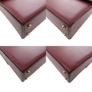 美品 カルティエ マストライン ハンドバッグ レザー ボルドー 0665【中古】CARTIER