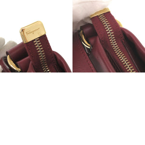 美品 サルヴァトーレフェラガモ ヴァラ レザー ボルドー ワンショルダー ショルダーバッグ 0678【中古】Salvatore Ferragamo