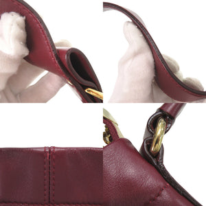 美品 サルヴァトーレフェラガモ ヴァラ レザー ボルドー ワンショルダー ショルダーバッグ 0678【中古】Salvatore Ferragamo