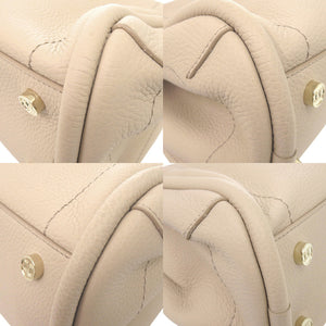 美品 マックスマーラ マリン レザー ベージュ 2WAY ハンドバッグ ショルダーバッグ 0687【中古】MAX MARA
