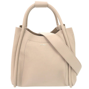 美品 マックスマーラ マリン レザー ベージュ 2WAY ハンドバッグ ショルダーバッグ 0687【中古】MAX MARA