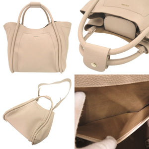 美品 マックスマーラ マリン レザー ベージュ 2WAY ハンドバッグ ショルダーバッグ 0687【中古】MAX MARA