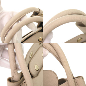 美品 マックスマーラ マリン レザー ベージュ 2WAY ハンドバッグ ショルダーバッグ 0687【中古】MAX MARA