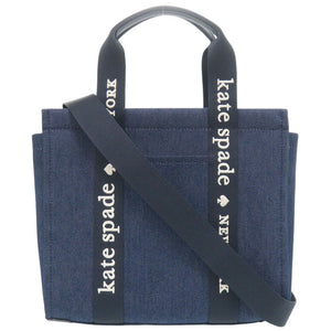 新品同様 ケイトスペード プレンティ デニム スモール トート 2WAY ブルー トートバッグ 青 0688【中古】Kate Spade