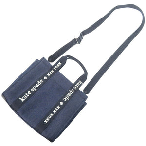 新品同様 ケイトスペード プレンティ デニム スモール トート 2WAY ブルー トートバッグ 青 0688【中古】Kate Spade