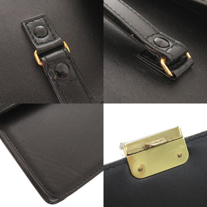 新品同様 ダンヒル オックスフォード ダイヤルロック式 レザー ブラック クラッチバッグ セカンドバッグ 黒 0692【中古】Dunhill メンズ