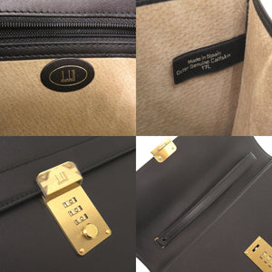 新品同様 ダンヒル オックスフォード ダイヤルロック式 レザー ブラック クラッチバッグ セカンドバッグ 黒 0692【中古】Dunhill メンズ
