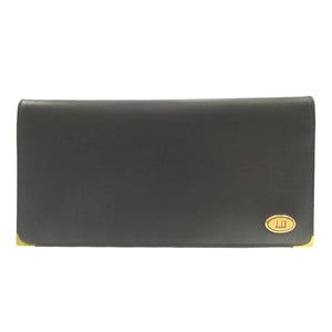 新品同様 ダンヒル レザー ブラック 黒 2つ折り長札入れ 財布 0698【中古】dunhill