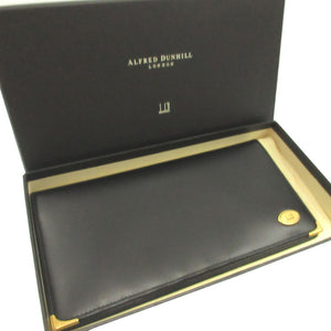 新品同様 ダンヒル レザー ブラック 黒 2つ折り長札入れ 財布 0698【中古】dunhill