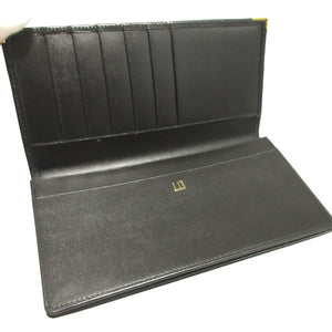 新品同様 ダンヒル レザー ブラック 黒 2つ折り長札入れ 財布 0698【中古】dunhill