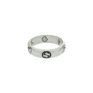 グッチ Blind for Love ブラインド フォー ラブ 455247 シルバー925 10.5号 シルバー リング 指輪 銀 0717【中古】GUCCI