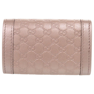 新品同様 グッチ インターロッキングG マイクログッチシマ レザー 282432 メタリックピンク キーケース 0726【中古】GUCCI