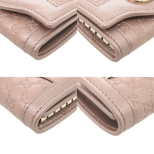 新品同様 グッチ インターロッキングG マイクログッチシマ レザー 282432 メタリックピンク キーケース 0726【中古】GUCCI