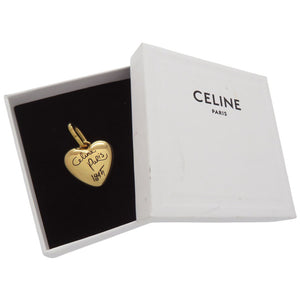 美品 セリーヌ チャーム ハート CELINE 1945 アルミニウム ゴールド ペンダントトップ 0727【中古】CELINE