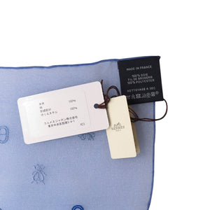 新品同様 エルメス カレ100 マルチチャーム H344141S02 シルクモスリン ブルー スカーフ 青 0729【中古】HERMES