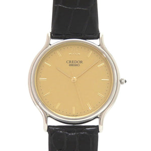 新品同様 セイコー クレドール 8J81-6A30 SS レザー ゴールド クオーツ 腕時計 0746【中古】SEIKO