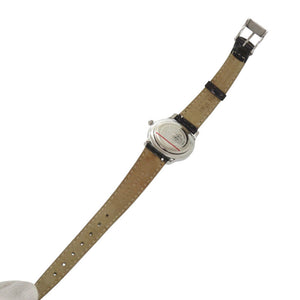 グッチ 5500L SS 型押しレザー シルバー ブラック クオーツ 腕時計 0752【中古】GUCCI