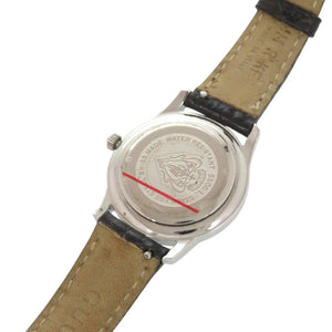 グッチ 5500L SS 型押しレザー シルバー ブラック クオーツ 腕時計 0752【中古】GUCCI