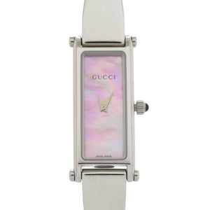 美品 グッチ 1500L SS ピンクシェル シルバー クオーツ 腕時計 0761【中古】GUCCI