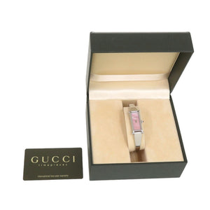 美品 グッチ 1500L SS ピンクシェル シルバー クオーツ 腕時計 0761【中古】GUCCI