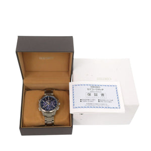 セイコー ブライツ SAGA191 8B92-0AB0 SS ブルー ソーラー電波 腕時計 青文字盤 0768【中古】SEIKO