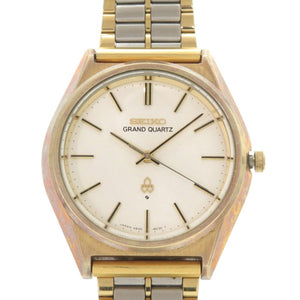 セイコー 4840-8041 SS ホワイト ゴールド シルバー クオーツ 腕時計 白文字盤 0775【中古】SEIKO