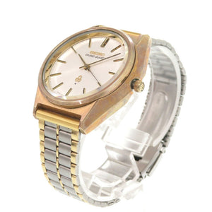 セイコー 4840-8041 SS ホワイト ゴールド シルバー クオーツ 腕時計 白文字盤 0775【中古】SEIKO