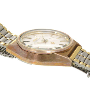 セイコー 4840-8041 SS ホワイト ゴールド シルバー クオーツ 腕時計 白文字盤 0775【中古】SEIKO