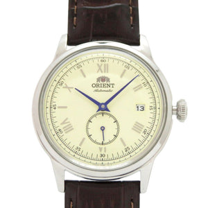 新品同様 オリエント Orient Bambino38 RN-AP0105Y SS レザー アイボリー 自動巻き 腕時計 0787【中古】ORIENT