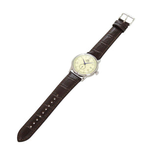新品同様 オリエント Orient Bambino38 RN-AP0105Y SS レザー アイボリー 自動巻き 腕時計 0787【中古】ORIENT