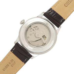 新品同様 オリエント Orient Bambino38 RN-AP0105Y SS レザー アイボリー 自動巻き 腕時計 0787【中古】ORIENT