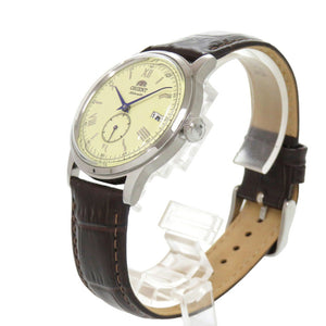 新品同様 オリエント Orient Bambino38 RN-AP0105Y SS レザー アイボリー 自動巻き 腕時計 0787【中古】ORIENT