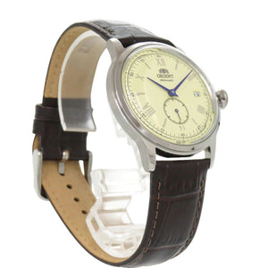 新品同様 オリエント Orient Bambino38 RN-AP0105Y SS レザー アイボリー 自動巻き 腕時計 0787【中古】ORIENT