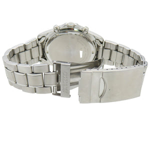 新品同様 セイコー クロノグラフ 7T92-0DW0 クオーツ 腕時計 ステンレススチール ブルー系 0792【中古】SEIKO メンズ