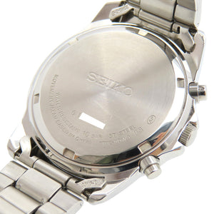 新品同様 セイコー クロノグラフ 7T92-0DW0 クオーツ 腕時計 ステンレススチール ブルー系 0792【中古】SEIKO メンズ
