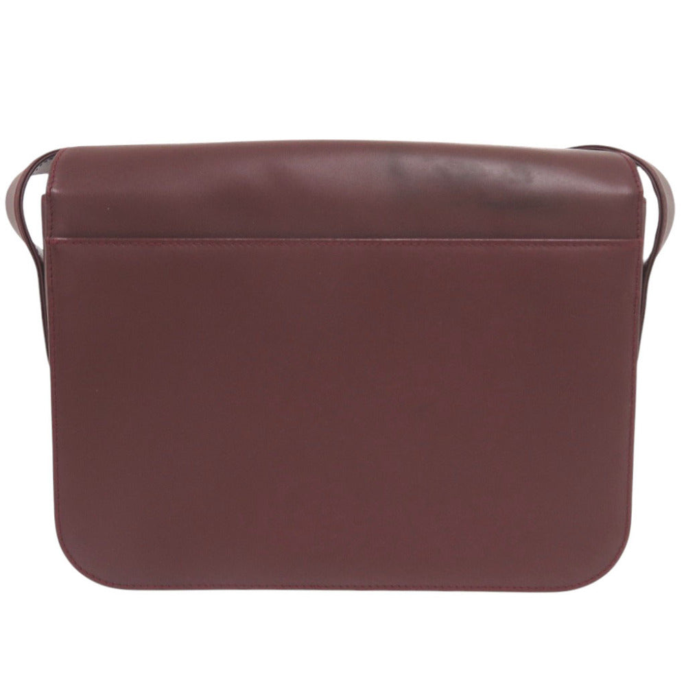 カルティエ マストライン レザー ボルドー ショルダーバッグ 0874【中古】CARTIER