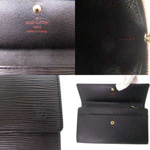 美品 ルイ ヴィトン ポシェット ポルトモネ クレディ エピ M63572 エピレザー ノワール 長財布 黒 LV 0912【中古】LOUIS VUITTON