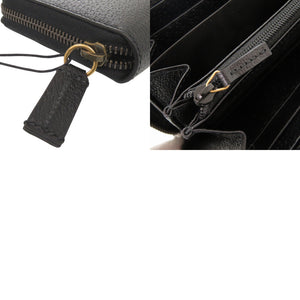 未使用 グッチ アニマリエ 523667 レザー ブラック ラウンドファスナー 長財布 黒 0966【中古】GUCCI