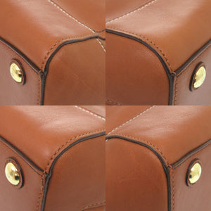 美品 コーチ ロゴ 11048 レザー ブラウン ハンドバッグ トートバッグ 茶 0993【中古】COACH